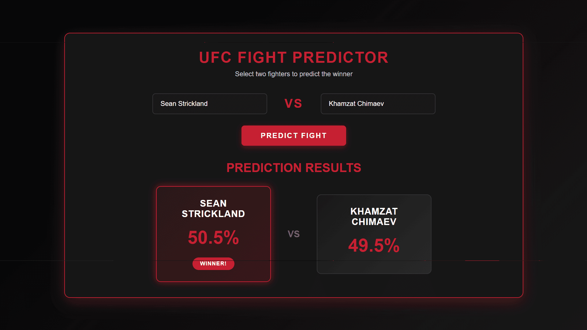 UFC Fight Predictor preview